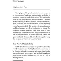 Food Justice and Nutrition: Catholic Social Thought and Fast Food Companies