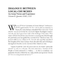 Dialogue Between Local Churches: An Asian Vision and Experience