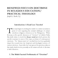 Renewed Focus on Doctrine in Religious Education/Practical Theology