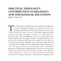 Practical Theology’s Contribution to Religious and Theological Education