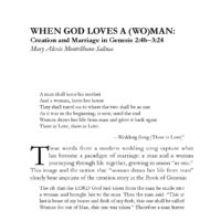 When God Loves a (Wo)Man: Creation and Marriage in Genesis 2:4b–3:24