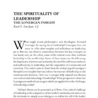 The Spirituality of Leadership: The Lonergan Insight