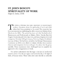 St. John Bosco’s Spirituality of Work