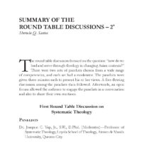 Summary of the Round Table Discussions - 2