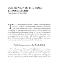 Communion in the Word through Mary