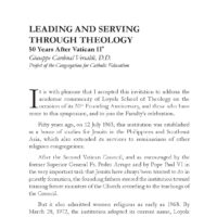 Leading and Serving through Theology: 50 Years After Vatican II