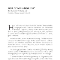 Welcome Address - Jose Ramon T. Villarin, SJ