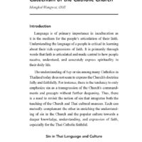 A Critical Comparative Analysis of the Understanding of Sin in Thai Culture and in the Catechism of the Catholic Church (CCC)