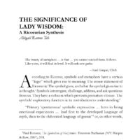 The Significance of Lady Wisdom: A Ricoeurian Synthesis