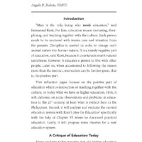 On Education Today: A Thought Experiment