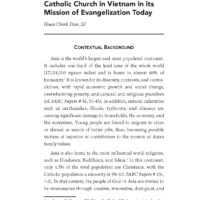 The FABC Vision of Dialogue as an Appropriate Approach for the Catholic Church in Vietnam in Its Mission of Evangelization Today