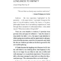 Into the Deep: Navigating from Loneliness to Infinity