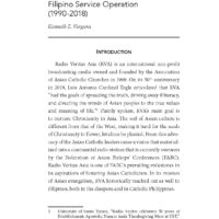 Shepherding the Migrant Filipinos: Recounting Radio Veritas Asia’s Filipino Service Operation (1990-2018)