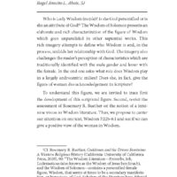 Wisdom: The Feminine in the Divine