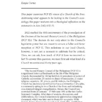 A Church in Communion: PCP II and the Early Church