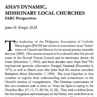 Asia's Dynamic, Missionary Local Churches: FABC Perspectives