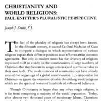 Christianity and World Religions: Paul Knitter's Pluralistic Perspective