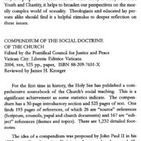 [BOOK REVIEW] Compendium of the Social Doctrine of the Church (edited by the Pontifical Council for Justice and Peace)