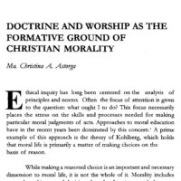 Doctrine and Worship as the Formative Ground of Christian Morality