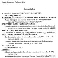 Index to LANDAS: Journal of Loyola School of Theology Volumes 1–20 (1987–2006)
