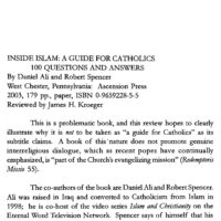 [BOOK REVIEW] Inside Islam: A Guide for Catholics: 100 Questions and Answers By Daniel Ali and Robert Spencer
