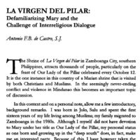 La Virgen del Pilar: Defamiliarizing Mary and the Challenge of Interreligious Dialogue