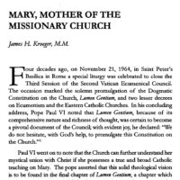 Mary, Mother of the Missionary Church
