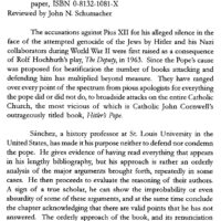 Pius XII and the Holocaust: Understanding the Controversy By Jose M. Sanchez
