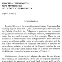 Practical Theology's New Approaches to Catholic Spirituality