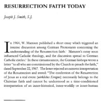 Resurrection Faith Today