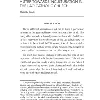Understanding the Baci-Soukhwan Ritual: A Step Towards Inculturation in the Lao Catholic Church