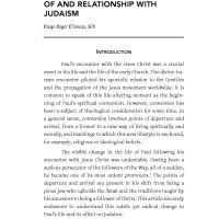 Paul’s Conversion Experience and His Post-Conversion View of and Relationship with Judaism