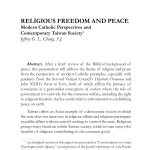 Religious Freedom and Peace: Modern Catholic Perspectives and Contemporary Taiwan Society