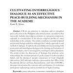 Cultivating Interreligious Dialogue as an Effective Peace-Building Mechanism in the Academe