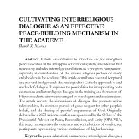 Cultivating Interreligious Dialogue as an Effective Peace-Building Mechanism in the Academe