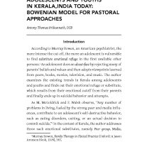 Substitute Families and Suicidal Tendencies of Adolescents and Youths in Kerala, India Today: Bowenian Model for Pastoral Approaches