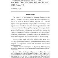 Understanding Karai Kasang and Nats: A Basis for Dialogue with Kachin Traditional Religion and Spirituality