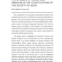 “Human Instrument United with God:” The Dynamic of Grace and Freedom in the Constitutions of the Society of Jesus